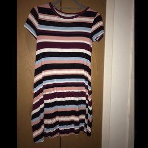 striped, t-shirt dress